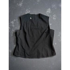 FIELD MANOR Black Wool Blend Shelf Base Tank Top Size 16